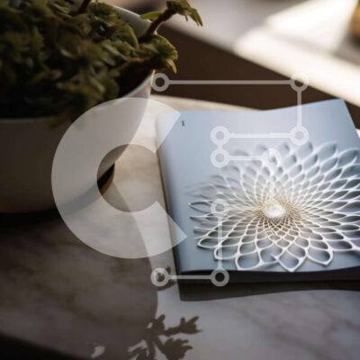 Intra Συλλεκτικό Ξύλινο Παζλ Plywood 4mm - Περίπλοκα σχεδιασμένο βιβλίο σε μαρμάρινο τραπέζι Σε Ξύλινο Κουτί - Διαστάσεις: 10x10 cm – 25 κομμάτια - Image 1