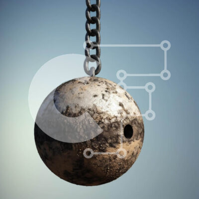 Intra Συλλεκτικό Ξύλινο Παζλ Plywood  4mm - βρώμικη μπάλα που κρέμεται από την αλυσίδα Σε Ξύλινο Κουτί - Διαστάσεις: 10x10 cm – 25 κομμάτια - Image 1