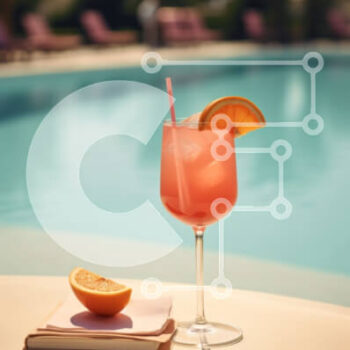 Intra Συλλεκτικό Ξύλινο Παζλ Plywood  4mm - Ειδυλλιακό σκηνικό δίπλα στην πισίνα με ποτήρι κοκτέιλ και βιβλίο Σε Ξύλινο Κουτί - Διαστάσεις Puzzle: 10x10 cm – 25 κομμάτια - Image 1