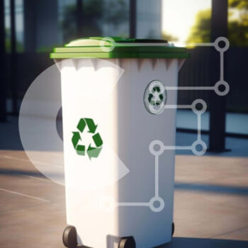 Intra Συλλεκτικό Ξύλινο Παζλ Plywood  4mm - Λευκός κάδος απορριμμάτων σε εσωτερικό χώρο με κάδους ανακύκλωσης Σε Ξύλινο Κουτί - Διαστάσεις Puzzle: 10x10 cm – 25 κομμάτια - Image 1