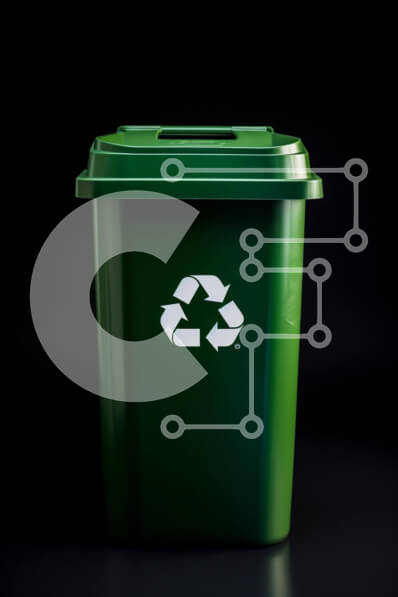 Intra Συλλεκτικό Ξύλινο Παζλ Plywood  4mm - Πράσινος Κάδος Ανακύκλωσης Σε Ξύλινο Κουτί - Διαστάσεις: 10x10 cm – 25 κομμάτια