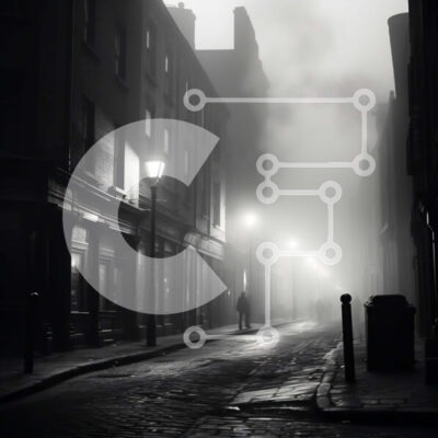 Intra Συλλεκτικό Ξύλινο Παζλ Plywood  4mm - Σκοτεινή και ομιχλώδης αστική σκηνή του δρόμου Σε Ξύλινο Κουτί - Διαστάσεις Puzzle: 10x10 cm – 25 κομμάτια - Image 1