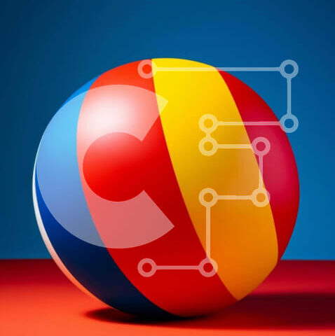 Intra Συλλεκτικό Ξύλινο Παζλ Plywood 4mm - Πολύχρωμη μπάλα σε ζωντανό φόντο Σε Ξύλινο Κουτί - Διαστάσεις Puzzle: 10x10 cm – 25 κομμάτια - Image 1