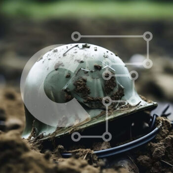 Intra Συλλεκτικό Ξύλινο Παζλ Plywood  4mm - Vintage στρατιωτικό κράνος με χαμογελαστό πρόσωπο Σε Ξύλινο Κουτί - Διαστάσεις: 10x10 cm – 25 κομμάτια - Image 1