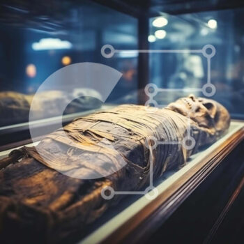 Intra Συλλεκτικό Ξύλινο Παζλ Plywood  4mm - Αιγυπτιακή μούμια σε γυάλινη θήκη Σε Ξύλινο Κουτί - Διαστάσεις Puzzle: 10x10 cm – 25 κομμάτια - Image 1