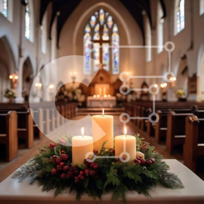 Intra Συλλεκτικό Ξύλινο Παζλ Plywood  4mm - Κεριά σε μια άδεια εκκλησία Σε Ξύλινο Κουτί - Διαστάσεις Puzzle: 10x10 cm – 25 κομμάτια - Image 1