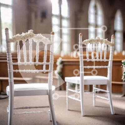 Intra Συλλεκτικό Ξύλινο Παζλ Plywood  4mm - Στολισμένες λευκές καρέκλες για την τελετή του γάμου στην εκκλησία Σε Ξύλινο Κουτί - Διαστάσεις Puzzle: 10x10 cm – 25 κομμάτια - Image 1