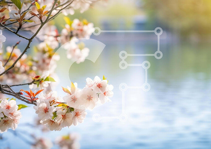 Intra Συλλεκτικό Ξύλινο Παζλ Plywood  4mm - Άνοιξη ανθίζει δίπλα στο νερό Σε Ξύλινο Κουτί - Διαστάσεις: 10x10 cm – 25 κομμάτια