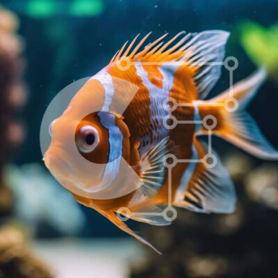 Intra Συλλεκτικό Ξύλινο Παζλ Plywood  4mm - Ψάρι κλόουν που κολυμπά στο ενυδρείο Σε Ξύλινο Κουτί - Διαστάσεις: 10x10 cm – 25 κομμάτια - Image 1