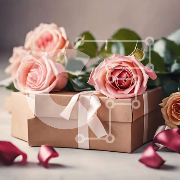 Intra Συλλεκτικό Ξύλινο Παζλ Plywood  4mm - Κομψή συσκευασία δώρου με ροζ τριαντάφυλλα Σε Ξύλινο Κουτί - Διαστάσεις: 10x10 cm – 25 κομμάτια