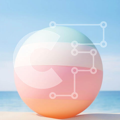 Intra Συλλεκτικό Ξύλινο Παζλ Plywood 4mm - Πολύχρωμο Beach Ball δίπλα στον ωκεανό Σε Ξύλινο Κουτί - Διαστάσεις Puzzle: 10x10 cm – 25 κομμάτια - Image 1