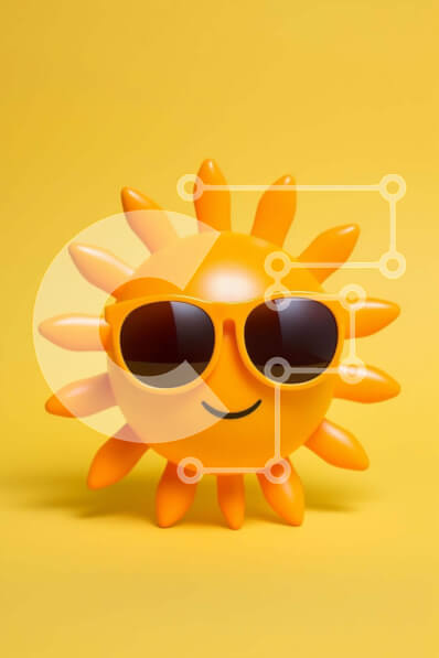 Intra Συλλεκτικό Ξύλινο Παζλ Plywood  4mm - Ειδώλιο ήλιου σε κίτρινο φόντο Σε Ξύλινο Κουτί - Διαστάσεις Puzzle: 10x10 cm – 25 κομμάτια