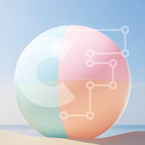 Intra Συλλεκτικό Ξύλινο Παζλ Plywood 4mm - Πολύχρωμη μπάλα παραλίας κοντά στον ωκεανό Σε Ξύλινο Κουτί - Διαστάσεις: 10x10 cm – 25 κομμάτια - Image 1