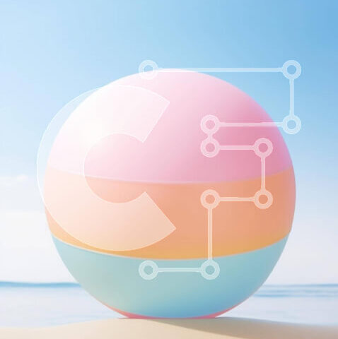 Intra Συλλεκτικό Ξύλινο Παζλ Plywood 4mm - Πολύχρωμη μπάλα στην παραλία Σε Ξύλινο Κουτί - Διαστάσεις: 10x10 cm – 25 κομμάτια - Image 1