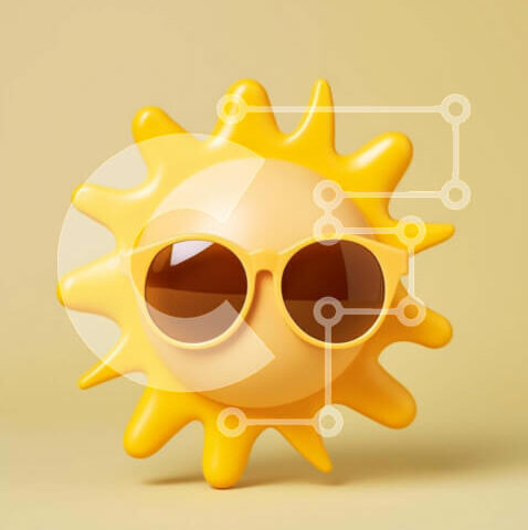 Intra Συλλεκτικό Ξύλινο Παζλ Plywood  4mm - Κίτρινος ήλιος με γυαλιά ηλίου Σε Ξύλινο Κουτί - Διαστάσεις Puzzle: 10x10 cm – 25 κομμάτια - Image 1