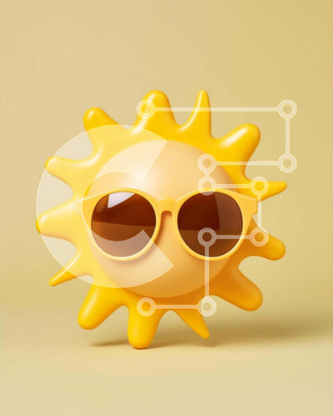 Intra Συλλεκτικό Ξύλινο Παζλ Plywood  4mm - Κίτρινος ήλιος με γυαλιά ηλίου Σε Ξύλινο Κουτί - Διαστάσεις Puzzle: 10x10 cm – 25 κομμάτια