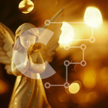 Intra Συλλεκτικό Ξύλινο Παζλ Plywood  4mm - Λευκό ειδώλιο αγγέλου και κεριά Σε Ξύλινο Κουτί - Διαστάσεις Puzzle: 10x10 cm – 25 κομμάτια - Image 1