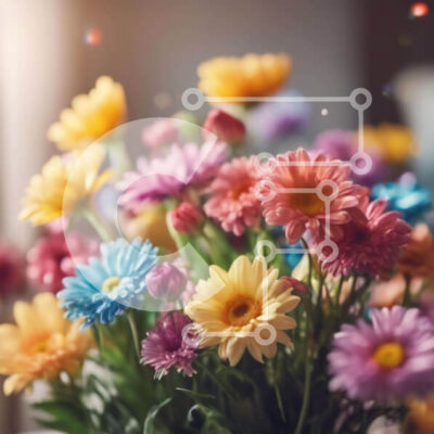 Intra Συλλεκτικό Ξύλινο Παζλ Plywood 4mm - Πολύχρωμη ανθοσυνθέσεις σε βάζο Σε Ξύλινο Κουτί - Διαστάσεις: 10x10 cm – 25 κομμάτια - Image 1