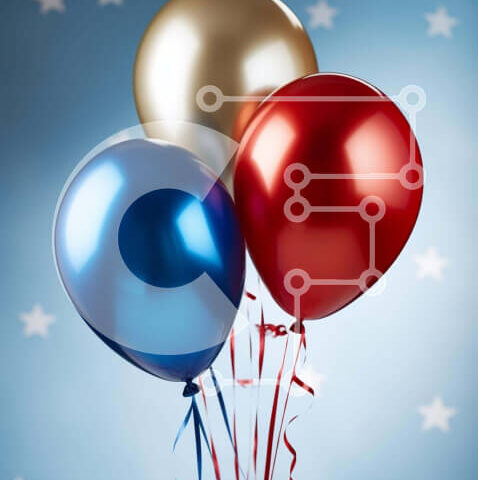 Intra Συλλεκτικό Ξύλινο Παζλ Plywood  4mm - Patriotic Balloons στις 4 Ιουλίου Σε Ξύλινο Κουτί - Διαστάσεις: 10x10 cm – 25 κομμάτια - Image 1