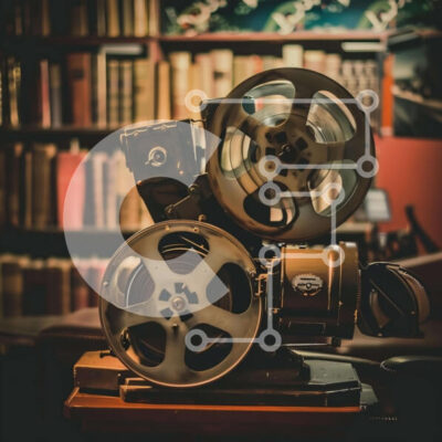 Intra Συλλεκτικό Ξύλινο Παζλ Plywood  4mm - Ρύθμιση vintage προβολέα ταινιών Σε Ξύλινο Κουτί - Διαστάσεις Puzzle: 10x10 cm – 25 κομμάτια - Image 1