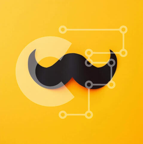 Intra Συλλεκτικό Ξύλινο Παζλ Plywood 4mm - Μαύρο μουστάκι σε κίτρινο φόντο Σε Ξύλινο Κουτί - Διαστάσεις Puzzle: 10x10 cm – 25 κομμάτια - Image 1