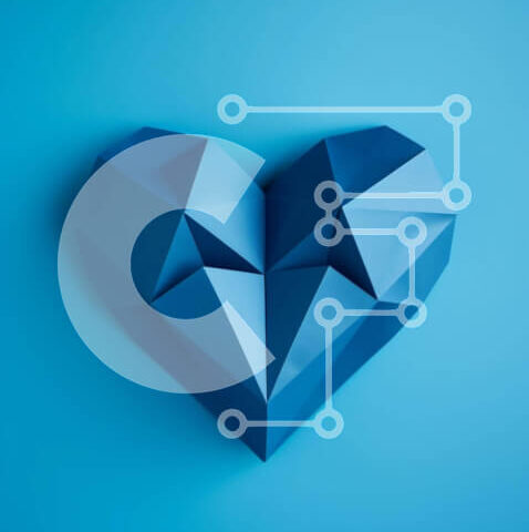 Intra Συλλεκτικό Ξύλινο Παζλ Plywood 4mm - Μπλε χάρτινο γλυπτό Origami σε σχήμα καρδιάς σε μπλε φόντο Σε Ξύλινο Κουτί - Διαστάσεις Puzzle: 10x10 cm – 25 κομμάτια - Image 1