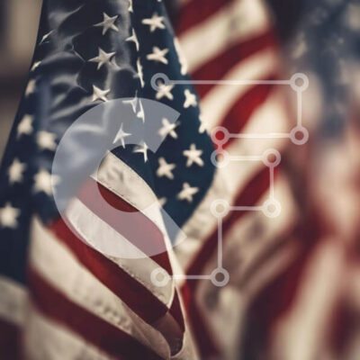 Intra Συλλεκτικό Ξύλινο Παζλ Plywood  4mm - Αμερικανικές σημαίες σε μια σειρά Σε Ξύλινο Κουτί - Διαστάσεις Puzzle: 10x10 cm – 25 κομμάτια - Image 1