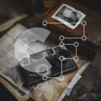 Intra Συλλεκτικό Ξύλινο Παζλ Plywood  4mm - Vintage κάμερα σε ξύλινο τραπέζι Σε Ξύλινο Κουτί - Διαστάσεις: 10x10 cm – 25 κομμάτια - Image 1