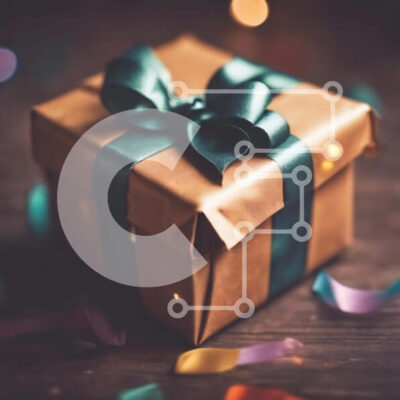 Intra Συλλεκτικό Ξύλινο Παζλ Plywood  4mm - Γιορτινό καφέ κουτί δώρου Σε Ξύλινο Κουτί - Διαστάσεις Puzzle: 10x10 cm – 25 κομμάτια - Image 1