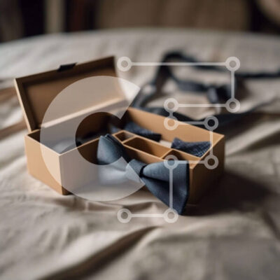 Intra Συλλεκτικό Ξύλινο Παζλ Plywood  4mm - Κομψά παπιγιόν και γραβάτα σε ανοιχτό κουτί Σε Ξύλινο Κουτί - Διαστάσεις: 10x10 cm – 25 κομμάτια - Image 1