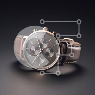 Intra Συλλεκτικό Ξύλινο Παζλ Plywood  4mm - Κομψό ρολόι με καφέ δερμάτινα λουράκια Σε Ξύλινο Κουτί - Διαστάσεις: 10x10 cm – 25 κομμάτια - Image 1