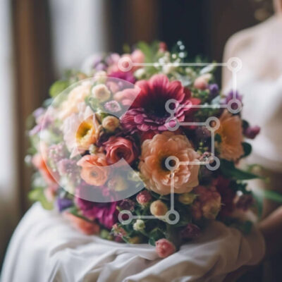 Intra Συλλεκτικό Ξύλινο Παζλ Plywood  4mm - Νύφη που περπατά στο διάδρομο με πολύχρωμη ανθοδέσμη Σε Ξύλινο Κουτί - Διαστάσεις: 10x10 cm – 25 κομμάτια - Image 1