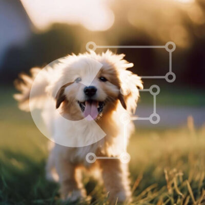 Intra Συλλεκτικό Ξύλινο Παζλ Plywood 4mm - Παιχνιδιάρικο καφέ σκυλί σε γρασίδι με έξω τη γλώσσα Σε Ξύλινο Κουτί - Διαστάσεις: 10x10 cm – 25 κομμάτια - Image 1