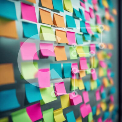 Intra Συλλεκτικό Ξύλινο Παζλ Plywood  4mm - Πολύχρωμος τοίχος με Post-it σημειώσεις Σε Ξύλινο Κουτί - Διαστάσεις Puzzle: 10x10 cm – 25 κομμάτια - Image 1