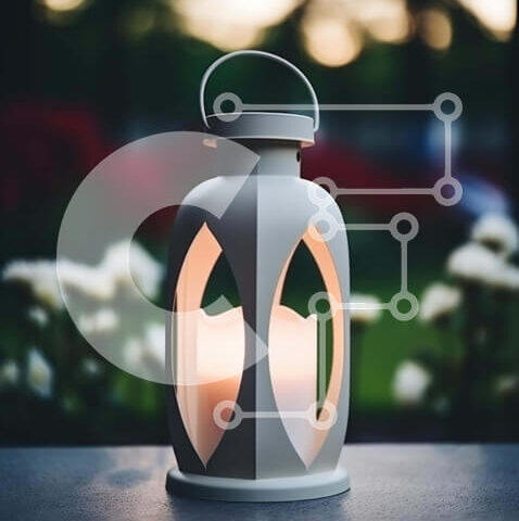 Intra Συλλεκτικό Ξύλινο Παζλ Plywood 4mm - Λευκό φανάρι με κεριά και λουλούδια Σε Ξύλινο Κουτί - Διαστάσεις Puzzle: 10x10 cm – 25 κομμάτια - Image 1