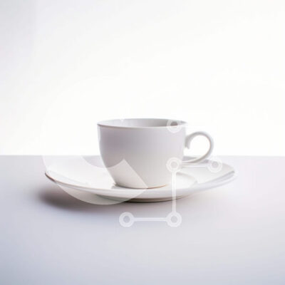 Intra Συλλεκτικό Ξύλινο Παζλ Plywood 4mm - Λευκό φλιτζάνι, πιατάκι και πιάτο σε άδειο τραπέζι Σε Ξύλινο Κουτί - Διαστάσεις: 10x10 cm – 25 κομμάτια - Image 1