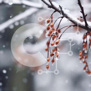 Intra Συλλεκτικό Ξύλινο Παζλ Plywood  4mm - Χιονισμένο κλαδί δέντρου Σε Ξύλινο Κουτί - Διαστάσεις: 10x10 cm – 25 κομμάτια