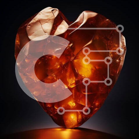 Intra Συλλεκτικό Ξύλινο Παζλ Plywood 4mm - Τέχνη από γυαλί σε σχήμα καρδιάς σε σκούρο φόντο Σε Ξύλινο Κουτί - Διαστάσεις Puzzle: 10x10 cm – 25 κομμάτια - Image 1