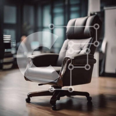 Intra Συλλεκτικό Ξύλινο Παζλ Plywood  4mm - Εσωτερικό γραφείου με μαύρη δερμάτινη καρέκλα Σε Ξύλινο Κουτί - Διαστάσεις Puzzle: 10x10 cm – 25 κομμάτια - Image 1