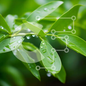 Intra Συλλεκτικό Ξύλινο Παζλ Plywood  4mm - Πράσινο φυτό με σταγονίδια νερού Σε Ξύλινο Κουτί - Διαστάσεις: 10x10 cm – 25 κομμάτια