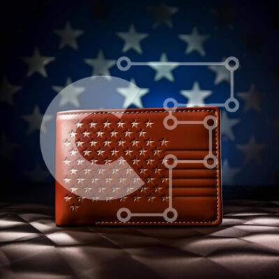 Intra Συλλεκτικό Ξύλινο Παζλ Plywood  4mm - Καφέ πορτοφόλι με μοτίβο αμερικανικής σημαίας Σε Ξύλινο Κουτί - Διαστάσεις: 10x10 cm – 25 κομμάτια - Image 1