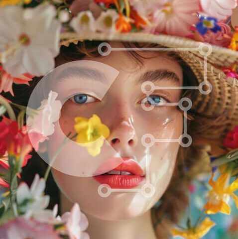 Intra Συλλεκτικό Ξύλινο Παζλ Plywood  4mm - Γυναίκα με floral headpiece Σε Ξύλινο Κουτί - Διαστάσεις Puzzle: 10x10 cm – 25 κομμάτια - Image 1