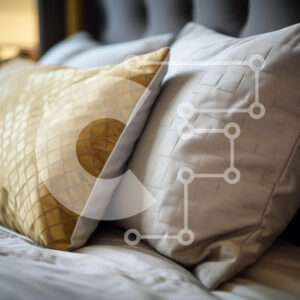 Intra Συλλεκτικό Ξύλινο Παζλ Plywood  4mm - Άνετο υπνοδωμάτιο με λευκά και κίτρινα μαξιλάρια Σε Ξύλινο Κουτί - Διαστάσεις Puzzle: 10x10 cm – 25 κομμάτια