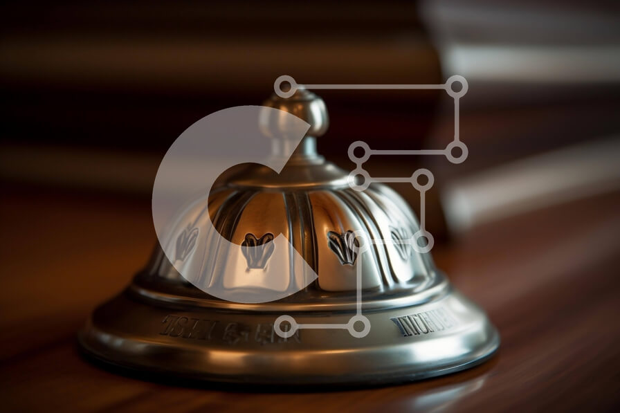 Intra Συλλεκτικό Ξύλινο Παζλ Plywood  4mm - Ασημένιο κουδούνι σε ημιτελές ξύλινο τραπέζι Σε Ξύλινο Κουτί - Διαστάσεις: 10x10 cm – 25 κομμάτια