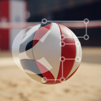 Intra Συλλεκτικό Ξύλινο Παζλ Plywood  4mm - Μπάλα βόλεϊ που επιπλέει στον αέρα στην παραλία Σε Ξύλινο Κουτί - Διαστάσεις Puzzle: 10x10 cm – 25 κομμάτια - Image 1