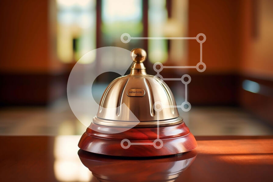 Intra Συλλεκτικό Ξύλινο Παζλ Plywood  4mm - Χρυσή καμπάνα στο τραπέζι βελανιδιάς Σε Ξύλινο Κουτί - Διαστάσεις: 10x10 cm – 25 κομμάτια