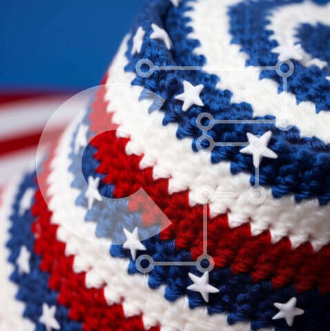 Intra Συλλεκτικό Ξύλινο Παζλ Plywood 4mm - Πατριωτικό καπέλο με κροσέ με αστέρια Σε Ξύλινο Κουτί - Διαστάσεις Puzzle: 10x10 cm – 25 κομμάτια - Image 1