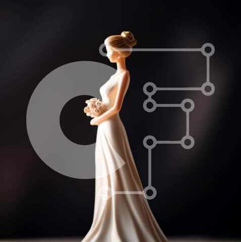 Intra Συλλεκτικό Ξύλινο Παζλ Plywood  4mm - Κομψό ειδώλιο νύφης με μπουκέτο σε ξύλινο τραπέζι Σε Ξύλινο Κουτί - Διαστάσεις: 10x10 cm – 25 κομμάτια - Image 1