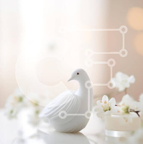 Intra Συλλεκτικό Ξύλινο Παζλ Plywood  4mm - Άσπρο περιστέρι ειδώλιο και λουλούδια με κηροπήγια Σε Ξύλινο Κουτί - Διαστάσεις: 10x10 cm – 25 κομμάτια - Image 1