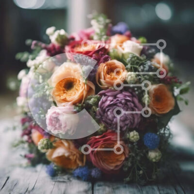 Intra Συλλεκτικό Ξύλινο Παζλ Plywood 4mm - Πολύχρωμο μπουκέτο λουλουδιών σε παλιό ξύλινο τραπέζι Σε Ξύλινο Κουτί - Διαστάσεις: 10x10 cm – 25 κομμάτια - Image 1